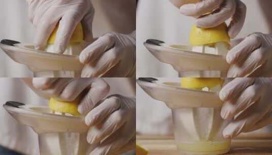 用设备榨柠檬汁高清在线视频素材下载