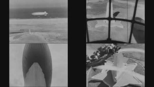 美国战斗机在天空飞行黑白影像高清在线视频素材下载
