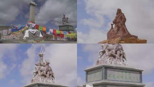 可可西里自然保护区索南达杰纪念碑高清在线视频素材下载