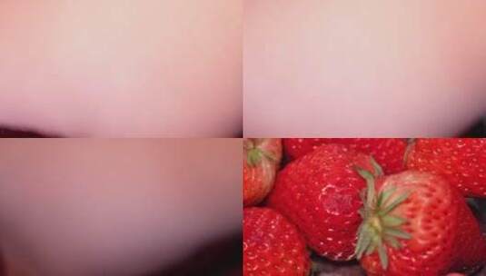 清洗水果草莓吃草莓高清在线视频素材下载