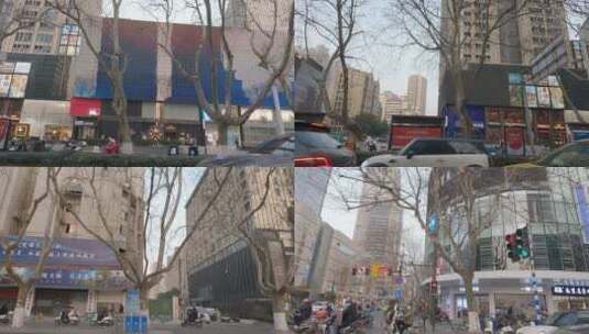 GH040045白天南京新街口车右空镜高清在线视频素材下载