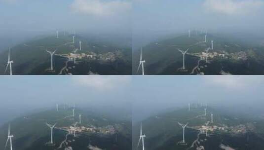 航拍福建江口风电风景4K实拍视频高清在线视频素材下载