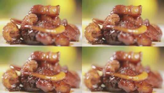 美食鱿鱼炖肉高清在线视频素材下载