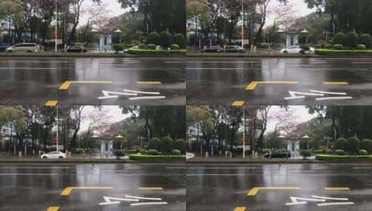 城市街道的雨天高清在线视频素材下载