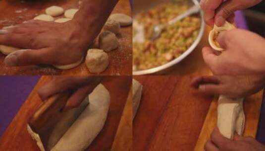 【镜头合集】擀面杖擀面包包子2高清在线视频素材下载