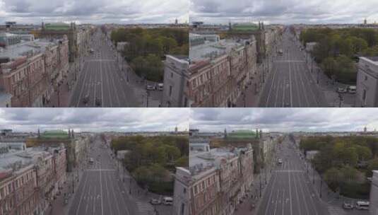 俄罗斯 街道 航拍高清在线视频素材下载