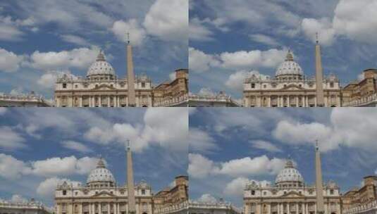 梵蒂冈圣彼得大教堂的时间流逝高清在线视频素材下载