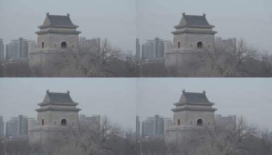 北京钟楼中轴线四合院胡同传统民居春节古建高清在线视频素材下载