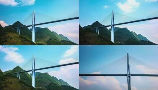 4k延时中国贵州平塘特大桥素材高清在线视频素材下载
