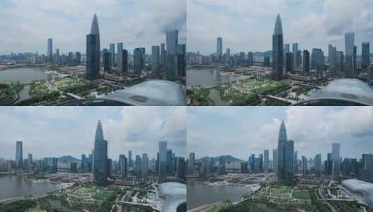 4k航拍深圳后海天际线建筑群高清在线视频素材下载