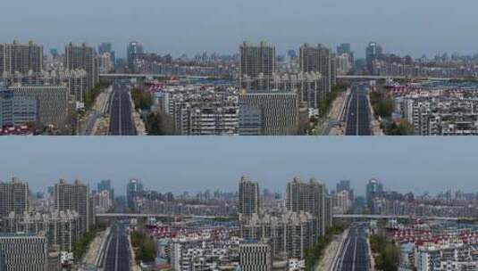 航拍上海城市街区影像高清在线视频素材下载