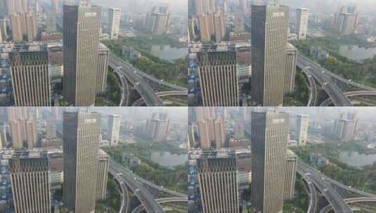 武汉市武汉地产集团大楼立交桥709高清在线视频素材下载
