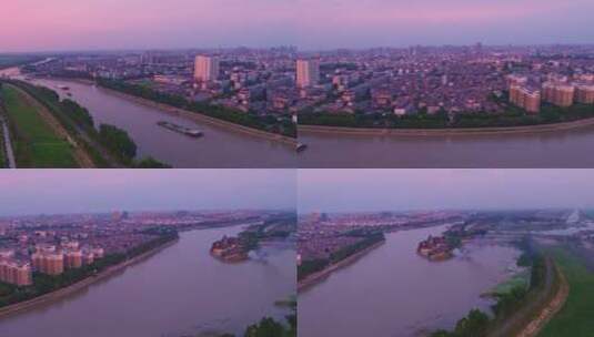 京杭大运河高邮镇国寺塔高清在线视频素材下载
