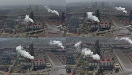 新余新钢钢铁厂航拍高清在线视频素材下载