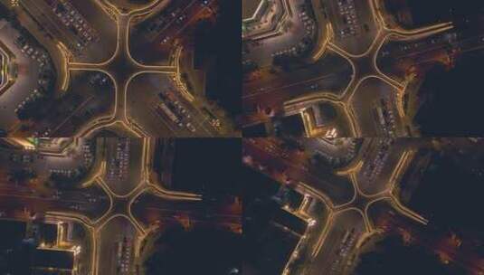 城市人行天桥航拍高清在线视频素材下载