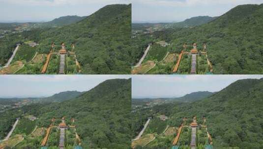 旅游景区常德夹山森林公园闯王陵夹山寺航拍高清在线视频素材下载