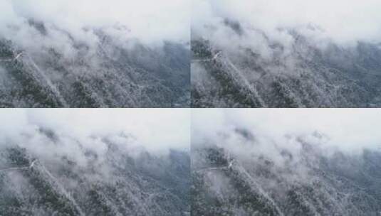 冬季山林雪景航拍高清在线视频素材下载