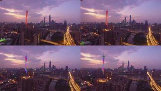 广州城市建筑珠江新城高清在线视频素材下载