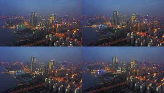 苏州金鸡湖金融区高清在线视频素材下载