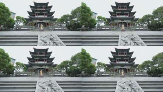 长江三大庙之一汉口龙王庙高清在线视频素材下载