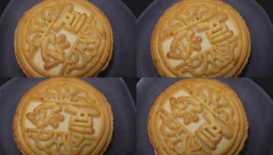 豆沙月饼中秋甜品糕点高清在线视频素材下载