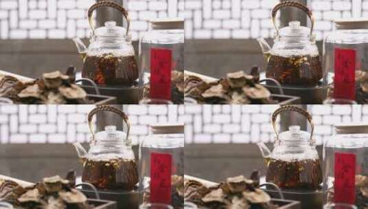 煮沸的养生茶壶高清在线视频素材下载