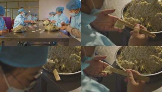 手工饺子厂高清在线视频素材下载
