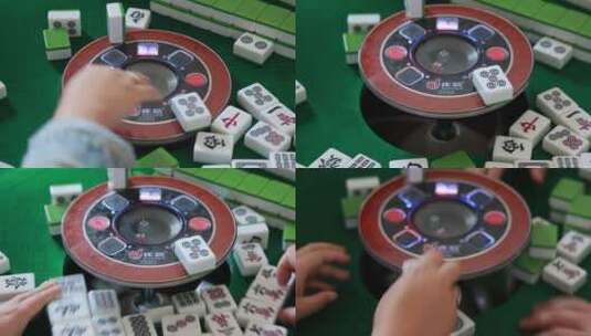 打麻将  休闲娱乐  赌博高清在线视频素材下载