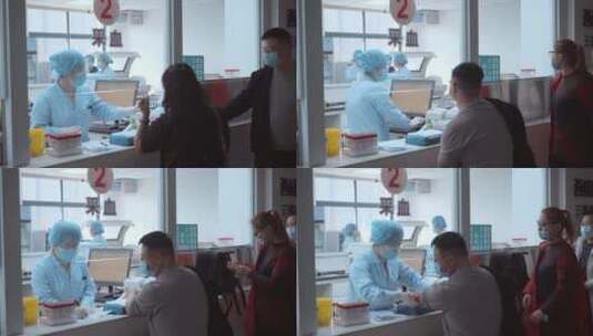 医院检验科排队抽血4高清在线视频素材下载