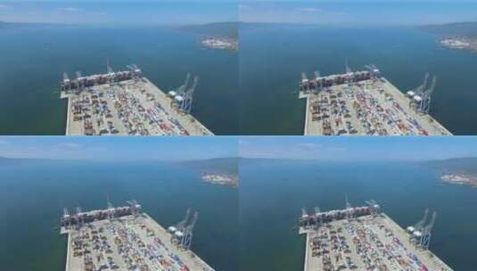 海上集箱航行的国际物流货船高清在线视频素材下载