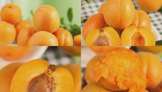 黄杏 新鲜水果展示高清在线视频素材下载
