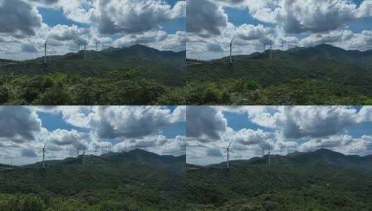 山顶风力发电自然风光高清在线视频素材下载