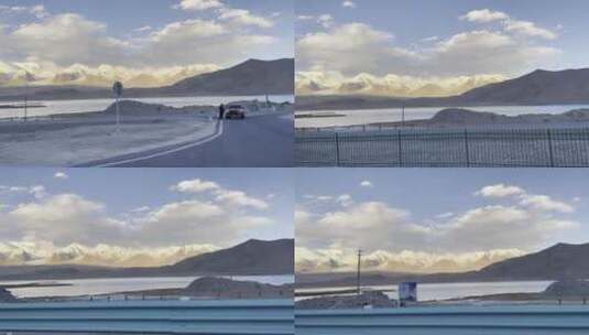 新疆喀什白沙湖公路穿越拍摄高清在线视频素材下载