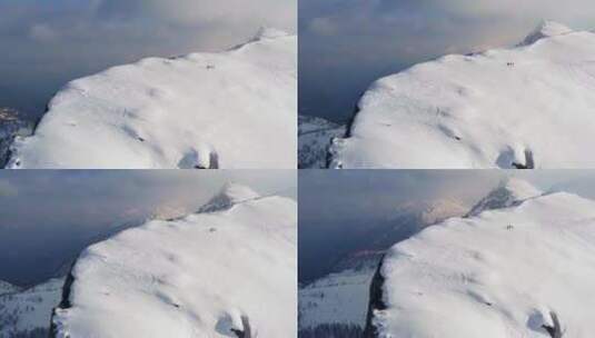 攀登雪山团队励志登山高清在线视频素材下载