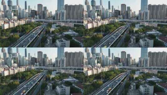 广州中山一立交桥交通车流高清在线视频素材下载