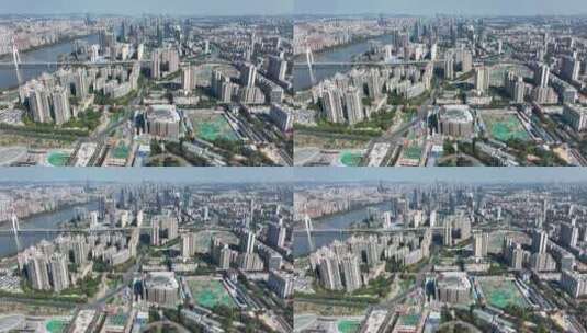 广州海珠区城市建筑交通高清在线视频素材下载