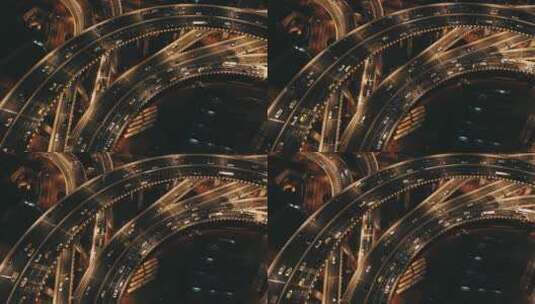 中国上海夜景陆家嘴南浦大桥高清在线视频素材下载