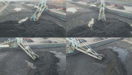 4k大型煤炭运输加工储存厂高清在线视频素材下载