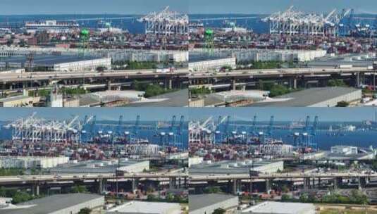 沿海经济贸易大型港口高清在线视频素材下载