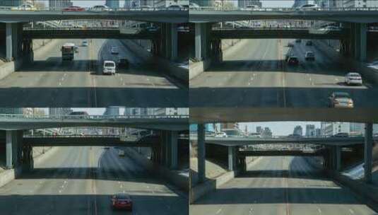 城市立交桥天桥行人车辆(快格)高清在线视频素材下载