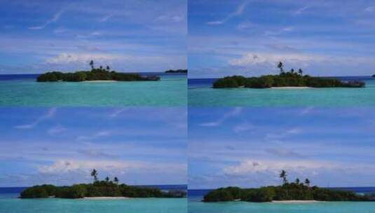 蓝天下的海上小岛高清在线视频素材下载