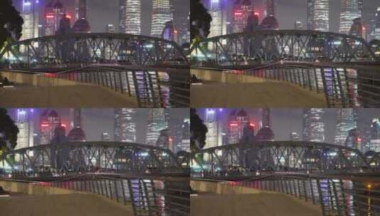 上海外滩街景夜景高清在线视频素材下载