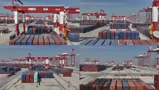 无人码头 港口 广州南沙港高清在线视频素材下载