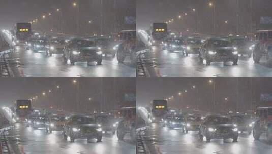 北京夜景车流高清在线视频素材下载