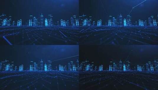 【4k】粒子网格城市高清在线视频素材下载