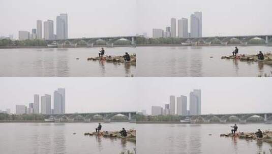 长沙湘江河畔高清在线视频素材下载