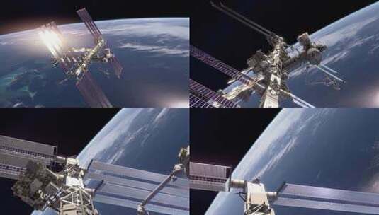 国际空间站的酷炫飞行4K高清在线视频素材下载