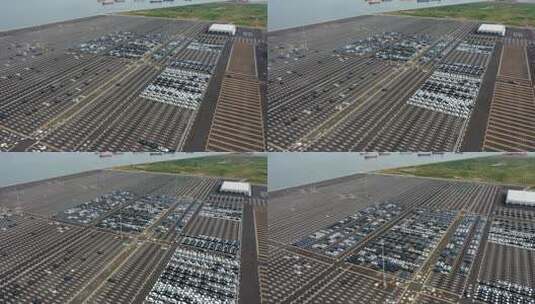 广州港南沙汽车滚装船码头高清在线视频素材下载