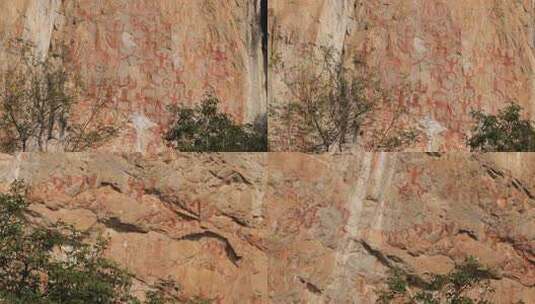 广西花山岩画历史遗迹高清在线视频素材下载
