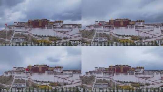 8K60p西藏拉萨布达拉宫日间大范围移动延时高清在线视频素材下载
